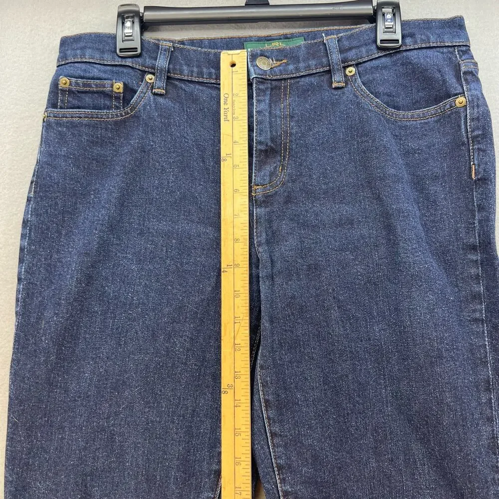 LRL Lauren Jeans Co Women's Size 10 Dark Blue Classic Straight Preppy Normcore - Picture 4 of 13